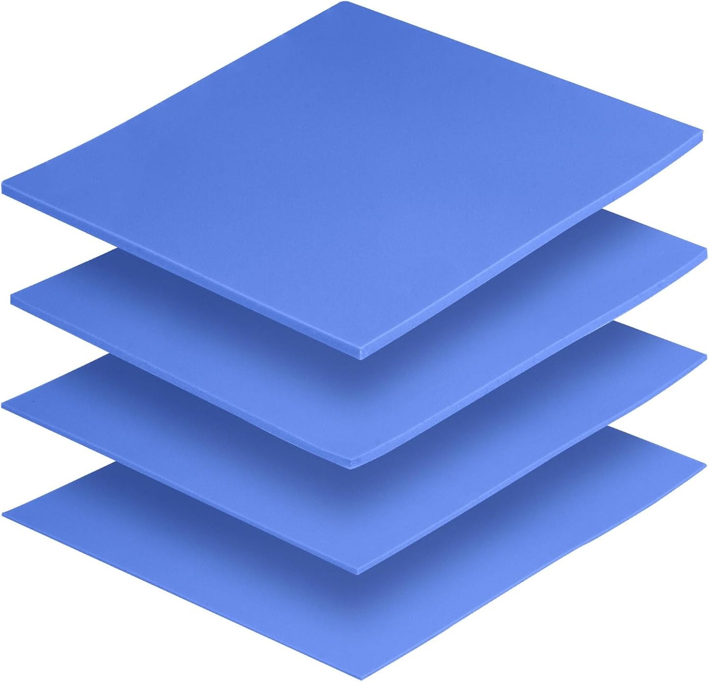 4 Pack Thermal Pad, 100 x 100 mm x 0.5 mm + 1 mm + 1.5 mm + 2 mm Silicone Cooling Pad 6 W/m.K GPU Non Conductive Heat Resistance Extreme Odyssey Cover for Laptop Heatsink CPU GPU SSD IC LED Cooler