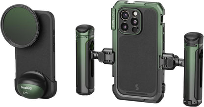 SmallRig x Brandon Li Mobile Video Kit Only for iPhone 16 Pro, Phone Cage with Lightweight Phone Case Kit, Rotatable Wireless QR Handles, 67MM Magnetic VND Filter Kit, Support for MagSafe - 5002
