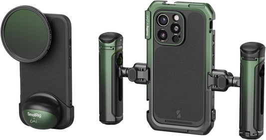 SmallRig x Brandon Li Mobile Video Kit Only for iPhone 16 Pro, Phone Cage with Lightweight Phone Case Kit, Rotatable Wireless QR Handles, 67MM Magnetic VND Filter Kit, Support for MagSafe - 5002