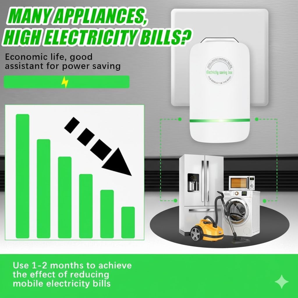 Elon-musk's Electricity Saving Box Stop Watt Stopwatt Energy Saving Device Save Energy Saving Device Energy Saving Power Strip for Home Office US Plug 90v-250v 30kw Rated Green (5PCS)
