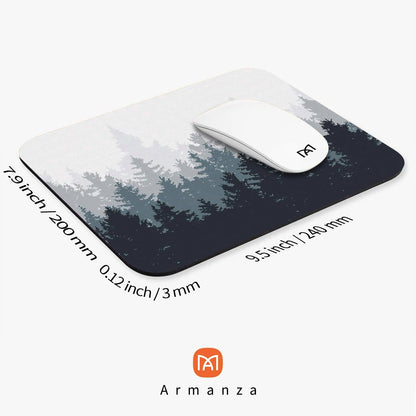 Square Mouse Pad Forest, Personalized Premium-Textured Custom Mouse Mat Design, Washable Mousepad Cloth, Non-Slip Rubber Base Computer Mouse Pads for Wireless Mouse