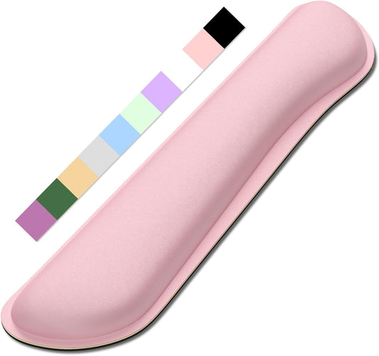 Dapesuom Enlarge Keyboard Wrist Rest, Cute Memory Foam Keyboard Wrist Cushion for Computer Desk Mats Support, Typing Pain Relief Ergonomic Mouse Pad Rests with Non-Slip Base for Gaming, Laptop, Pink
