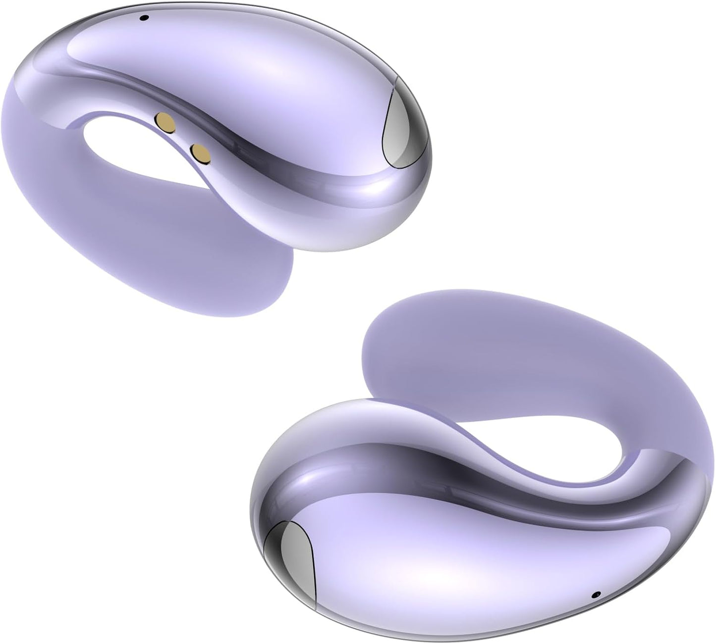 Ultra Open Ear Earbuds - Ergonomic Clip-On Earbuds, Small Bone Conduction Over-The-Ear Headphones with Waterproof Design, Perfect Running Headphones for Sports and Fitness, Purple