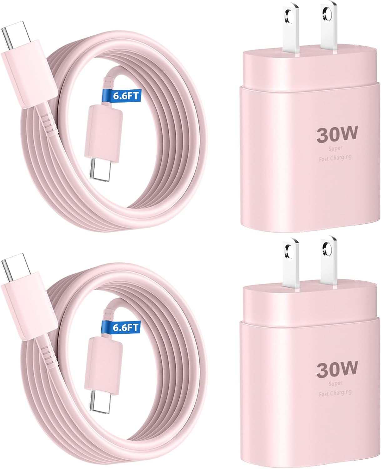 Phone 16 15 Pro Charger Fast Charging, 6.6FT Long USB C to C Charging Cable Cord with 30W Phone Fast Charger Block for Phone 16 15/16 15 Pro/16 15 Pro Max,Pro 12.9,Samsung Galaxy S24 Ultra,Pink
