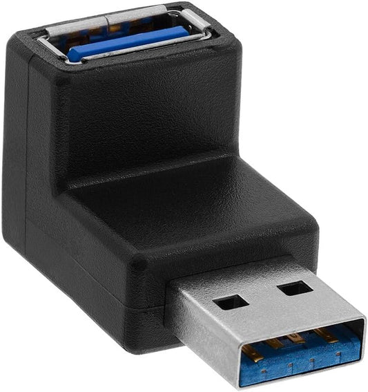 Cmple - 90 Degree USB 3.0 Male to Female Adapter Up Right Angle A Plug to Jack Connector Converter Extender for PC Laptop Hard Drive Keyboard Mouse (USB 3.0 A Male to A Female 90 Degree)