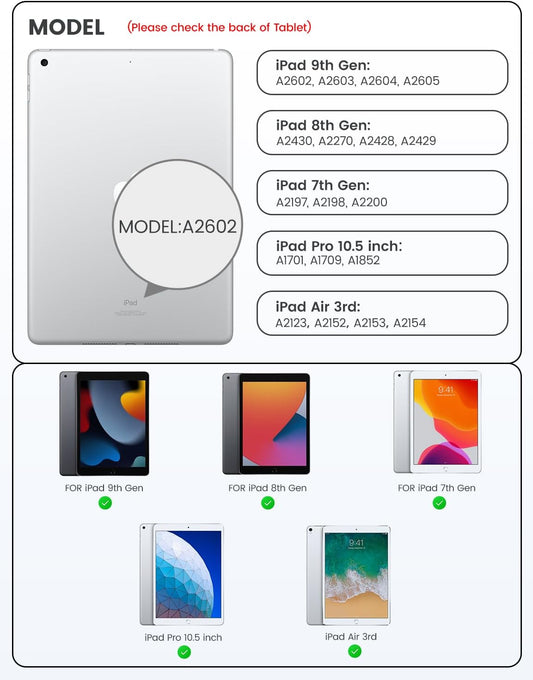 OYEEICE for iPad 9th Generation Case with Keyboard - Detachable Backlit Keyboard - Rotatable Cover with Pencil Holder for iPad 9th/8th/7th Gen, iPad Air 3rd Gen & iPad Pro 10.5" - Pink