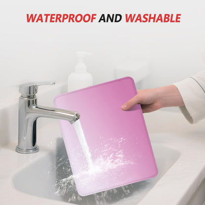 ITNRSIIET Mouse Pad Non-Slip Rubber Base Smooth Surface Stitched Edges Waterproof Durable Compatible with All Mice for Office & Gaming, Desk Accessory, 10.2x8.3x0.12 inch, Blush Gradient