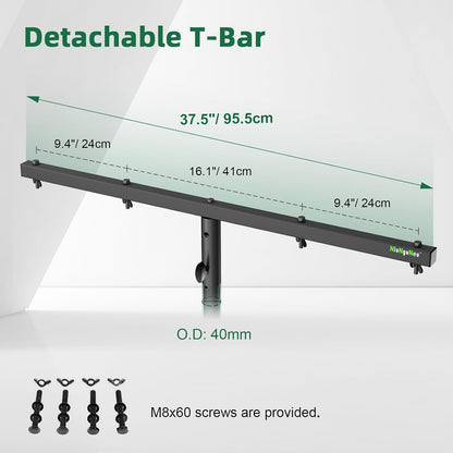 Dj Light Stand Metal T-Bar Stage Stand for Par Lights Tripod Light Stand with Crossbar Mount, Single