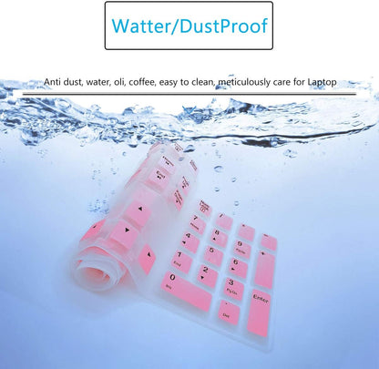 MUBUY Keyboard Cover Skin Protector for Logitech MK120 K120 Wired Keyboard, Protective Skin US Layout - Gradual Pink