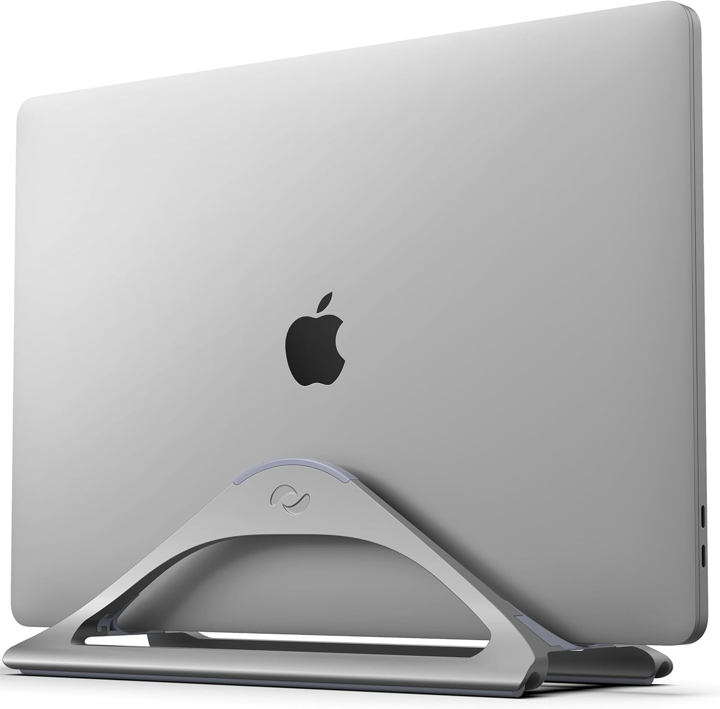 HumanCentric Vertical Laptop Stand for Desks in Space Grey, Upright Adjustable Holder to Dock Apple MacBook, MacBook Pro, and Other Laptops to Organize Work & Home Office, Automatic Grip