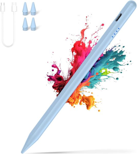 Stylus Pen for iPad (2018-2025),20 Mins Fast Charge for Pad Pencil with Tilt Sensitivity & Palm Rejection,Compatible with iPad 6/7/8/9/10/A16, Air3/4/5/M2/M3, Mini5/6, Pro 11"/12.9"/M4,Blue