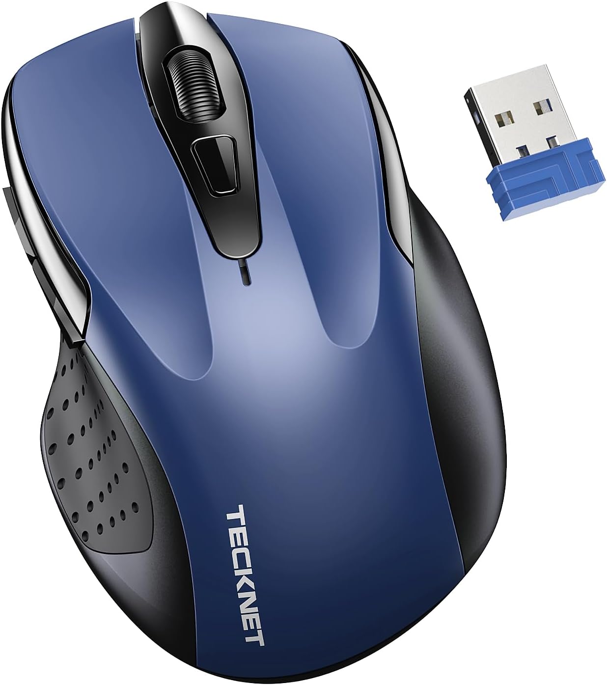 TECKNET Wireless Mouse for Laptop, Silent Mouse Quiet Click, Computer Mice Wireless, 6 Adjustable 4000 DPI Computer Mice - Blue