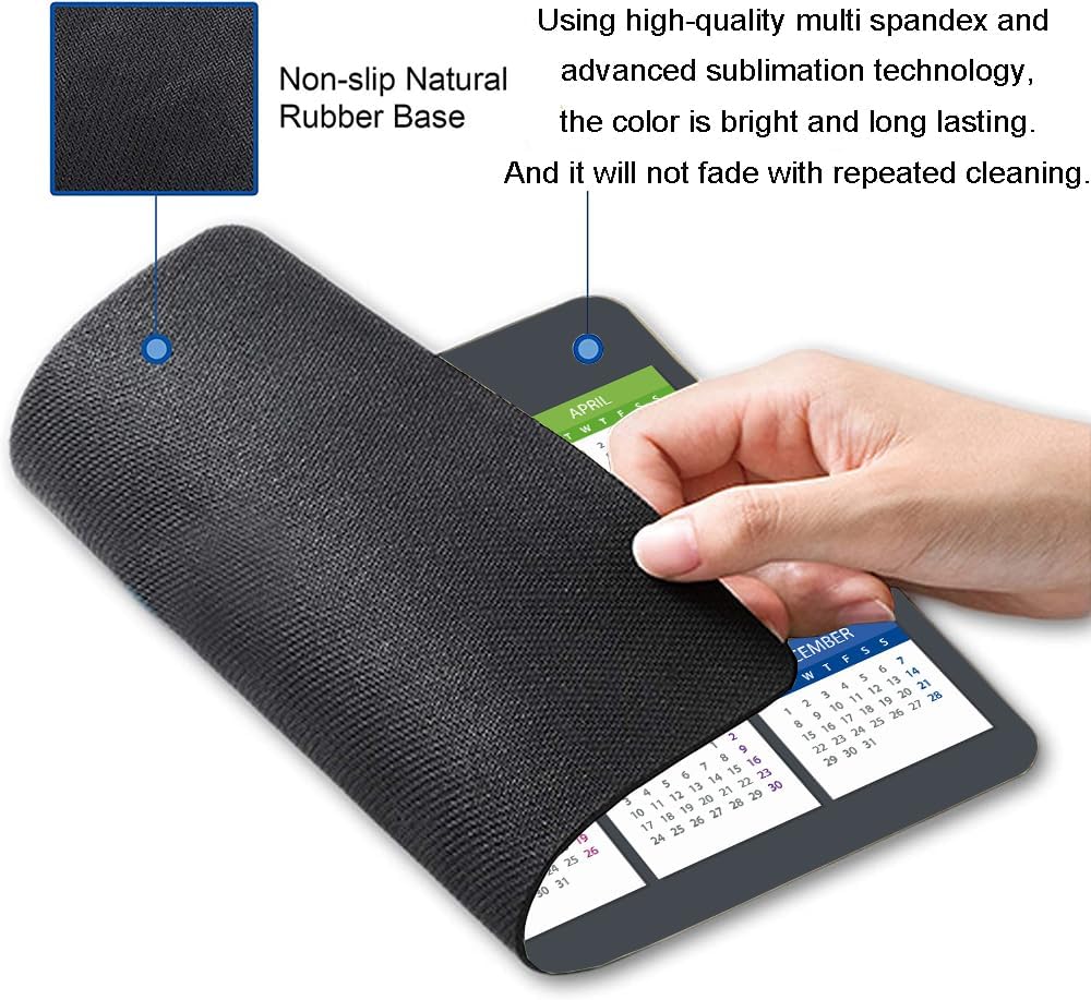 Mouse Pad, Premium-Textured Mouse Mat, Non-Slip Rubber Base Mousepad for Laptop, Computer & PC,9.5×7.9 in,2025 Calendar