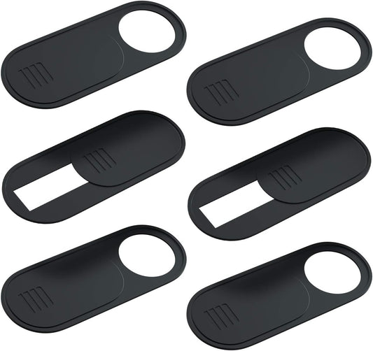 Computer Camera Cover Slide, 0.028 Inch Ultra-Thin Camera Blocker for Protect Your Privacy Security, Camera Cover Accessories Fits MacBook Pro & Air, iPhone iPad iMac (Black - 6 Pack)