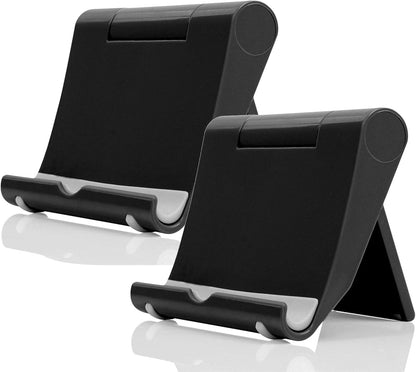Adjustable Foldable Cell Phone Stand for Desk, Compatible with Most Smartphones and Tablets, Anti-Slip Rubber Base for Stability