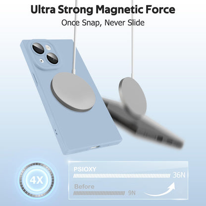 Designed for iPhone 15 Case Compatible with Magsafe Cover Camera Lens Protector Military Grade Protection Shockproof Soft TPU Slim Magnetic Phone Case for iPhone 15 Blue