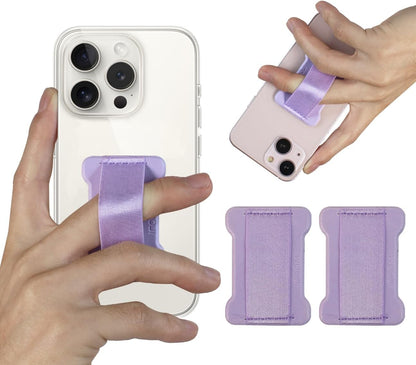 Universal Phone Grip for Smartphones - Phone Holder for Hand - Wireless Charging Compatible - 2Pack (Purple)