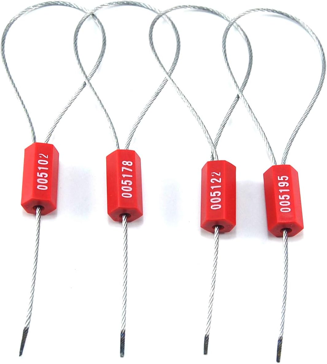 1000 Red Steel Cable Seals Metal Security Seals Tamper Resistant Seals Numbered Security Tags Safety Shipping Tags - Ties Self-Locking Padlocks for Containers Truck Trailer Tractor Cargo ISO 17712