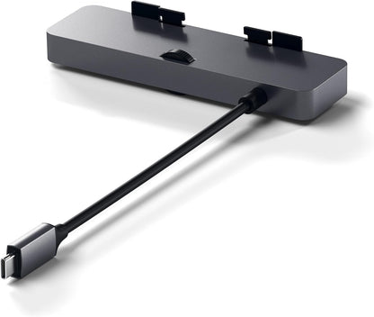 Satechi Aluminum Type-C Clamp Hub Pro with USB-C Data Port, USB-A 3.0 Data, Micro/SD Card Reader - Compatible with 2020/2019/2017 iMac & iMac Pro, Does Not Fit 2021 iMac (Space Gray)