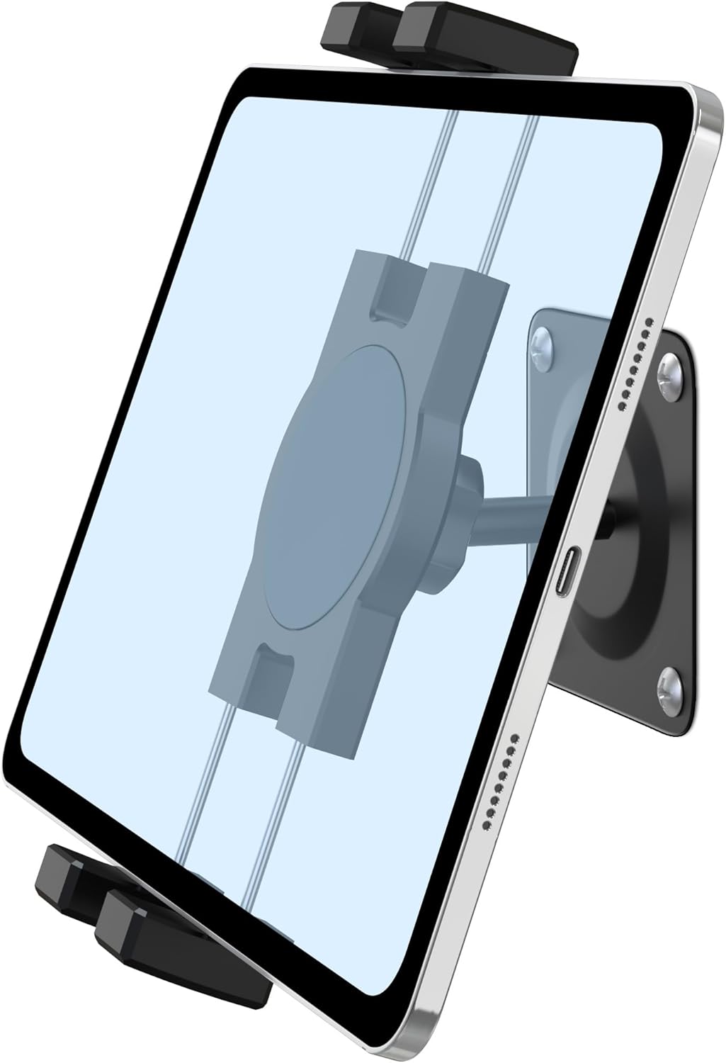 iPad Wall Mount, Universal 360° Rotating Tablet Wall Mount Holder, Phone Holder Arm Bracket, Compatible with 4.7"-12.9" Devices Including iPad Pro, Mini, Air - Ideal for Home, Office Use