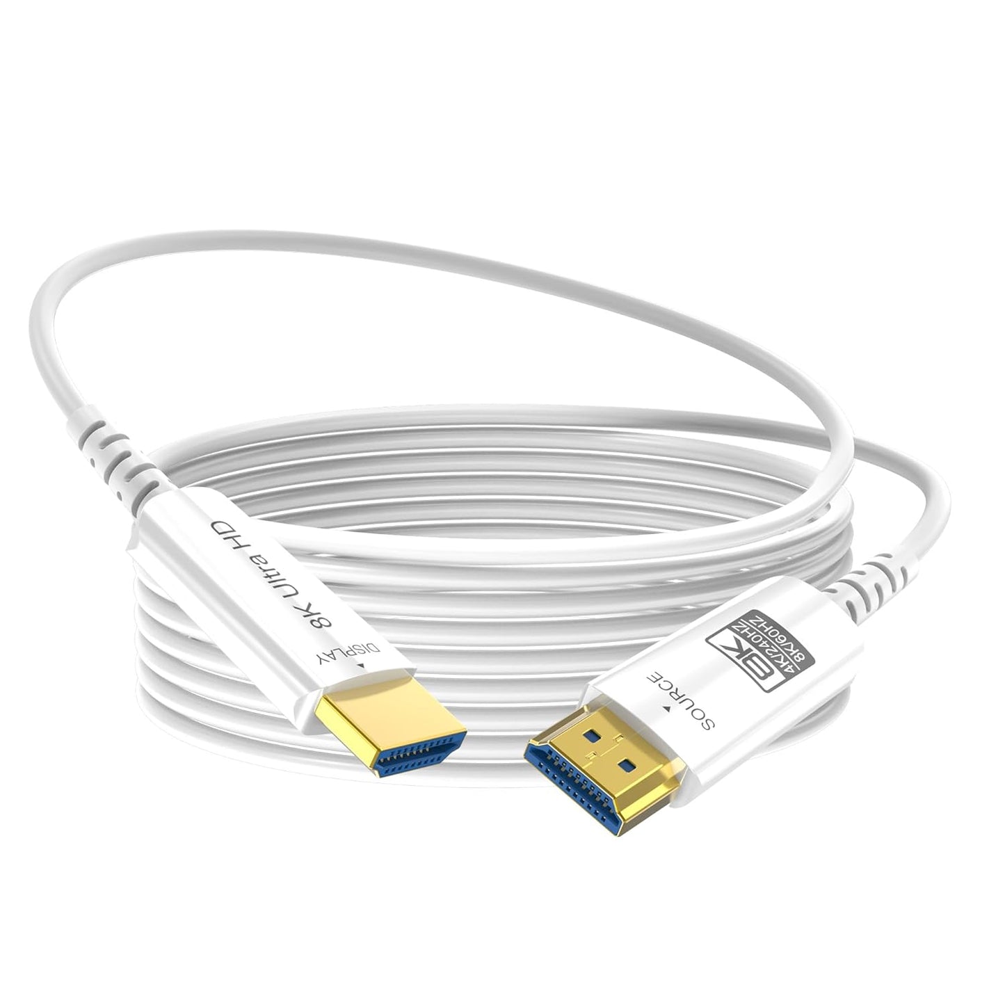 8K Fiber Optic HDMI Cable 65 FT, 8K@60Hz 4K@240Hz, Thin Extra Long HDMI Cable 48Gbps Ultra High Speed, Dynamic HDR, eARC, HDCP 2.2&2.3, 3D, Compatible for PS4/5/Xbox/TV/Laptop/Monitor