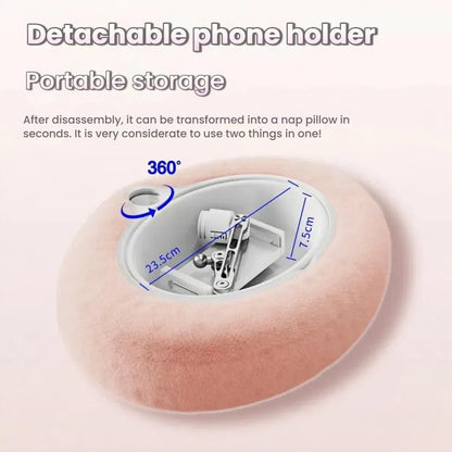 Pillow Stand Holder for Kindle Tablet iPad,Plush Mobile Phone Stand with a Snack Bowl with lid,Compatible with 4.7"-13" Phone, Tablet, iPad, iPhone, Google, Kindle, Samsung (Pink)