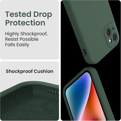 FireNova Designed for iPhone 13 Case, Silicone Upgraded [Camera Protection] Phone Case with [2 Screen Protectors], Soft Anti-Scratch Microfiber Lining Inside, 6.1 inch, Alpine Green
