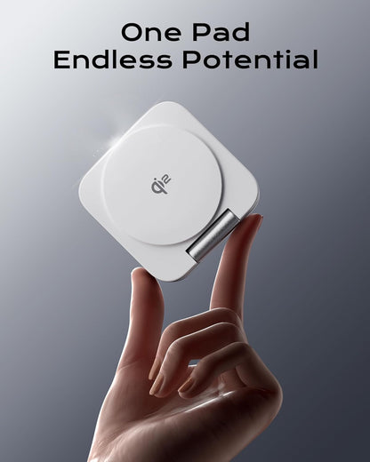 Qi2 Certified 3 in 1 Travel Charger MagSafe Compatible, Upgraded Foldable Wireless Charger Stand, Mag-Safe 3 in 1 Charging Station,15W Fast Charging for iPhone 17/16/15/14/13/12, Apple Watch, AirPods