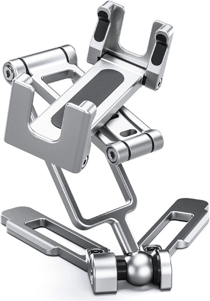 LEOFOTO PS-4 Silver Ultra Compact & Lightweight Smartphone Clamp / Holder / Video / Selfie Stand / Easel Arca / RRS Compatible