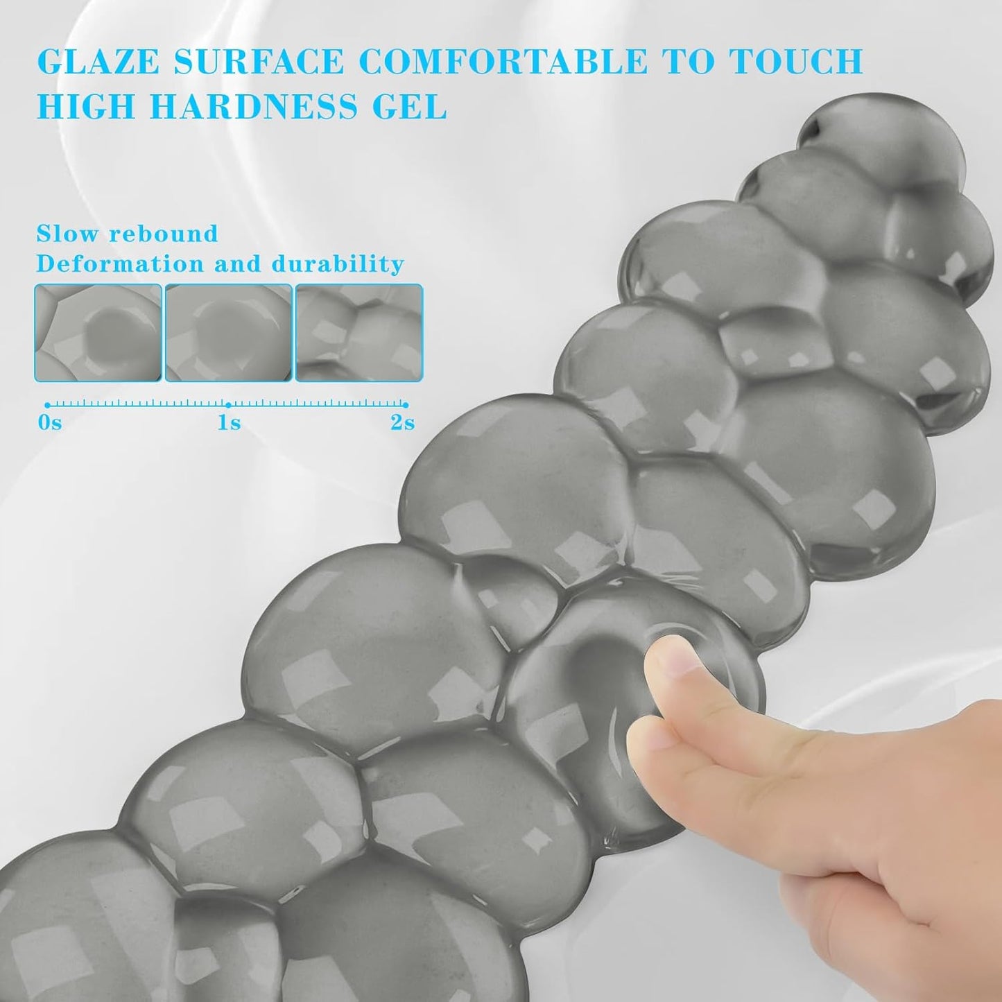 Gel Cloud Keyboard and Mouse Wrist Rest, Cute Wrist Support and Arm Support Keyboard Rest for Keyboard and Mouse Typing Pain Relief，Suitable for Office/Computer/Laptop/Gaming (Gray)