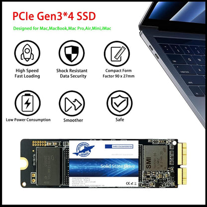 Dogfish 512GB NVMe SSD for MacBook PCIe Gen3x4 M.2 2280, Internal SSD for MacBook Air A1466 A1465(2013-2017)/MacBook Pro A1398 A1502(Retina 2013-2015)/iMac A1419 A1418