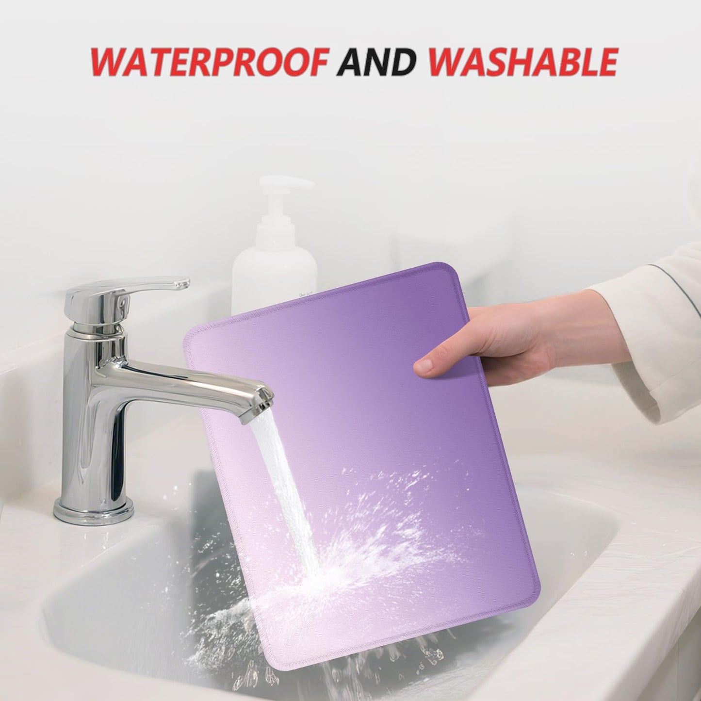 ITNRSIIET Mouse Pad Non-Slip Rubber Base Smooth Surface Stitched Edges Waterproof Durable Compatible with All Mice for Office & Gaming, Desk Accessory, 10.2x8.3x0.12 inch, Lavender Gradient