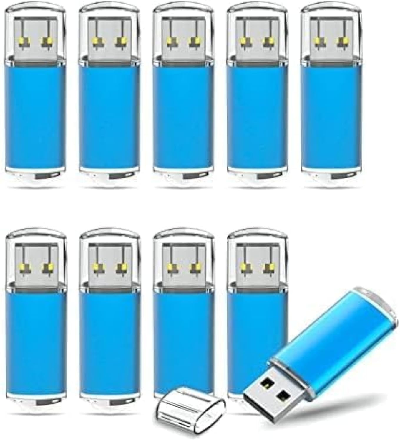 TOPESEL 50 Pack 4GB USB 2.0 Flash Drive High Speed 4G Thumb Drive Memory Stick Jump Drive 4G USB Drive Zip Drive for PC laptops, Tablets, TVs, car Audio (Blue)