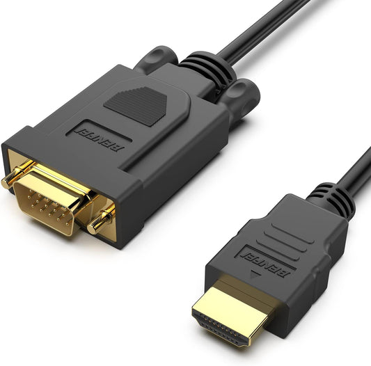BENFEI HDMI to VGA 3 Feet Cable, Uni-Directional HDMI (Source) to VGA (Display) Cable (Male to Male) Compatible for Computer, Desktop, Laptop, PC, Monitor, Projector, HDTV, Raspberry Pi, Roku, Xbox