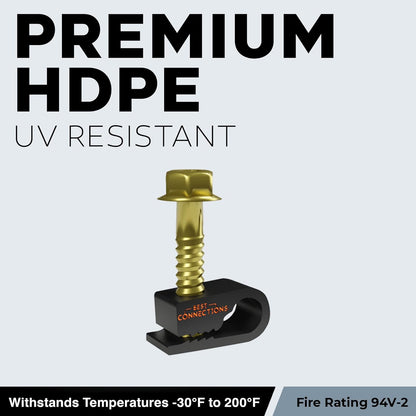 BEST CONNECTIONS Coaxial Cable Clips with Pre-Inserted Screw (2,500 Pack) – Black Single Cable Mounting Clamps for Coax Cable (RG6, RG59) and Ethernet Cable – Cord Fastener/Strain Relief Clip