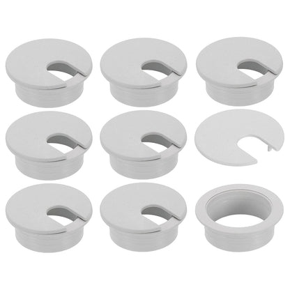 uxcell 8 Pcs 35mm (1.38 Inch) Desk Grommet, Plastic Cable Hole Cover, Wire Cord Cable Organizer for Home Office Computer Desk Cabinet, Gray