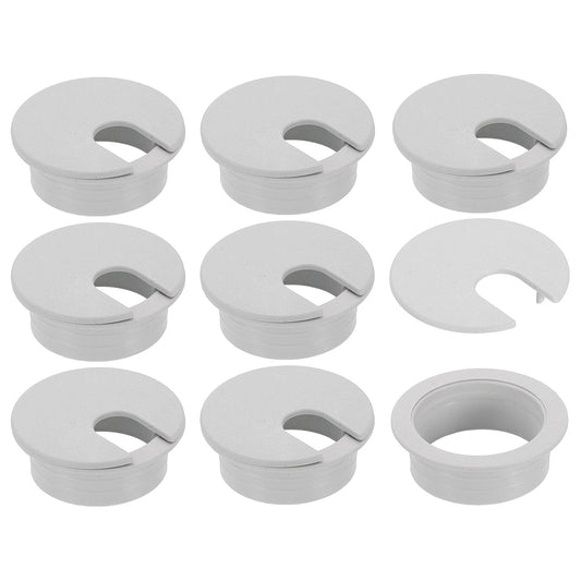 uxcell 8 Pcs 35mm (1.38 Inch) Desk Grommet, Plastic Cable Hole Cover, Wire Cord Cable Organizer for Home Office Computer Desk Cabinet, Gray