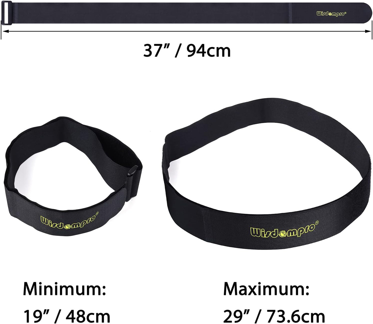 Extra Large 4 Pack 2 x 37 Inches Hook and Loop Strap, Reusable Fastening Cable Tie Down Straps by Wisdompro - Reusable, Durable Functional Cinch Cable Straps for Your Home, Office, Workspace