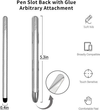 Stylus Pens with Pen Slot for Touch Screens, High Precision Capacitive Universal Stylus for iPad iPhone Tablets Samsung Galaxy All Touch Screen Devices (Silver-Long)