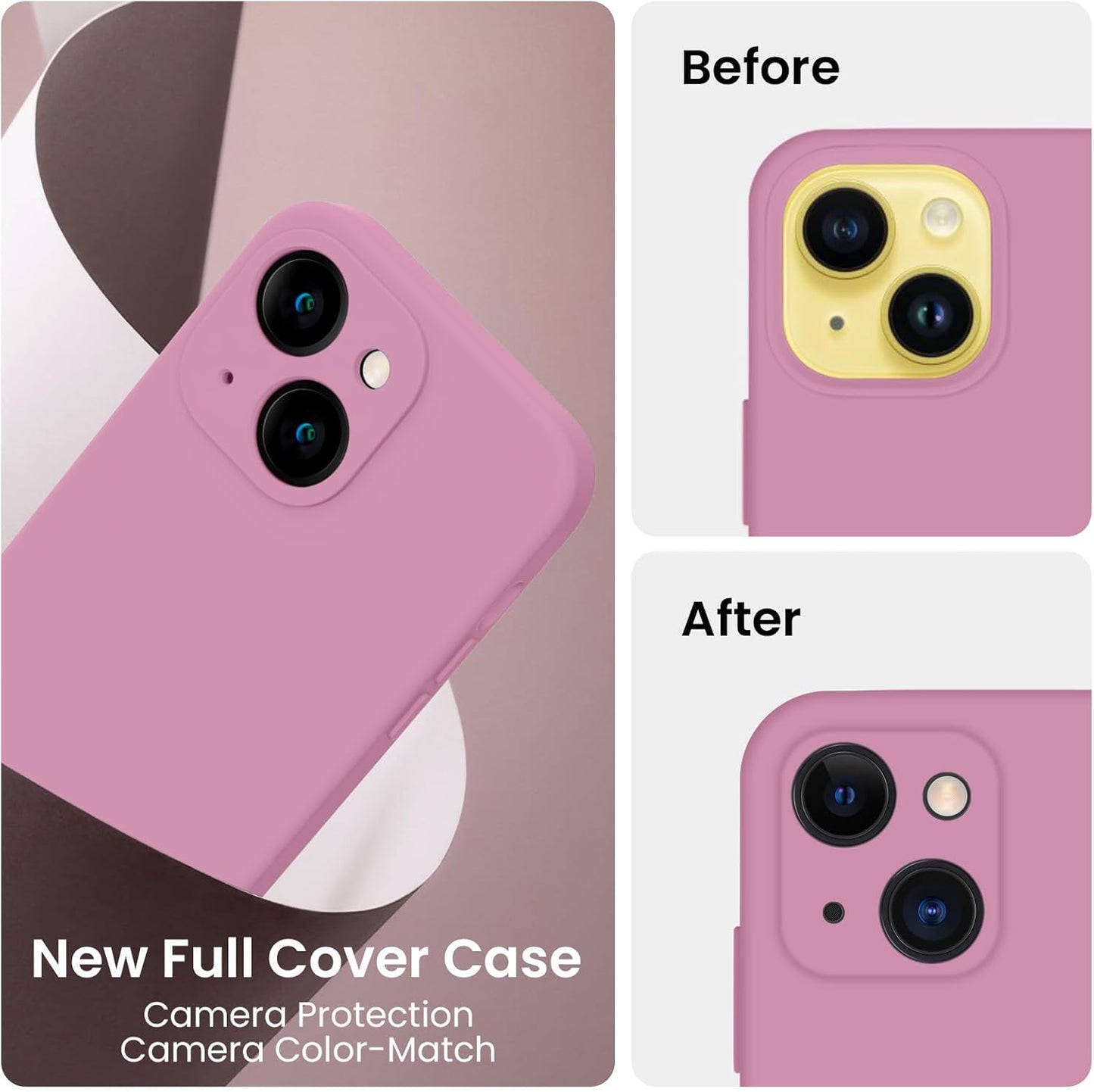 FireNova Designed for iPhone 14 Case, Silicone Upgraded [Camera Protection] Phone Case with [2 Screen Protectors], Soft Anti-Scratch Microfiber Lining Inside, 6.1 inch, Lilac Purple