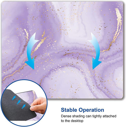 Mouse Pad, Purple Marble Design Mouse Pad, Washable Square Cloth Mousepad for Gaming Office Laptop, Non-Slip Rubber Base Computer Mouse Pads for Wireless Mouse, Cute Mouse Pads for Desk