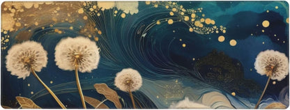 Gaming Mouse Pad, Large Non-Slip Rubber Base Mousepad, Keyboard Mouse Mat, Desk Pad with Stitched Edges, 31.5x11.8inch, Abstract Dandelion