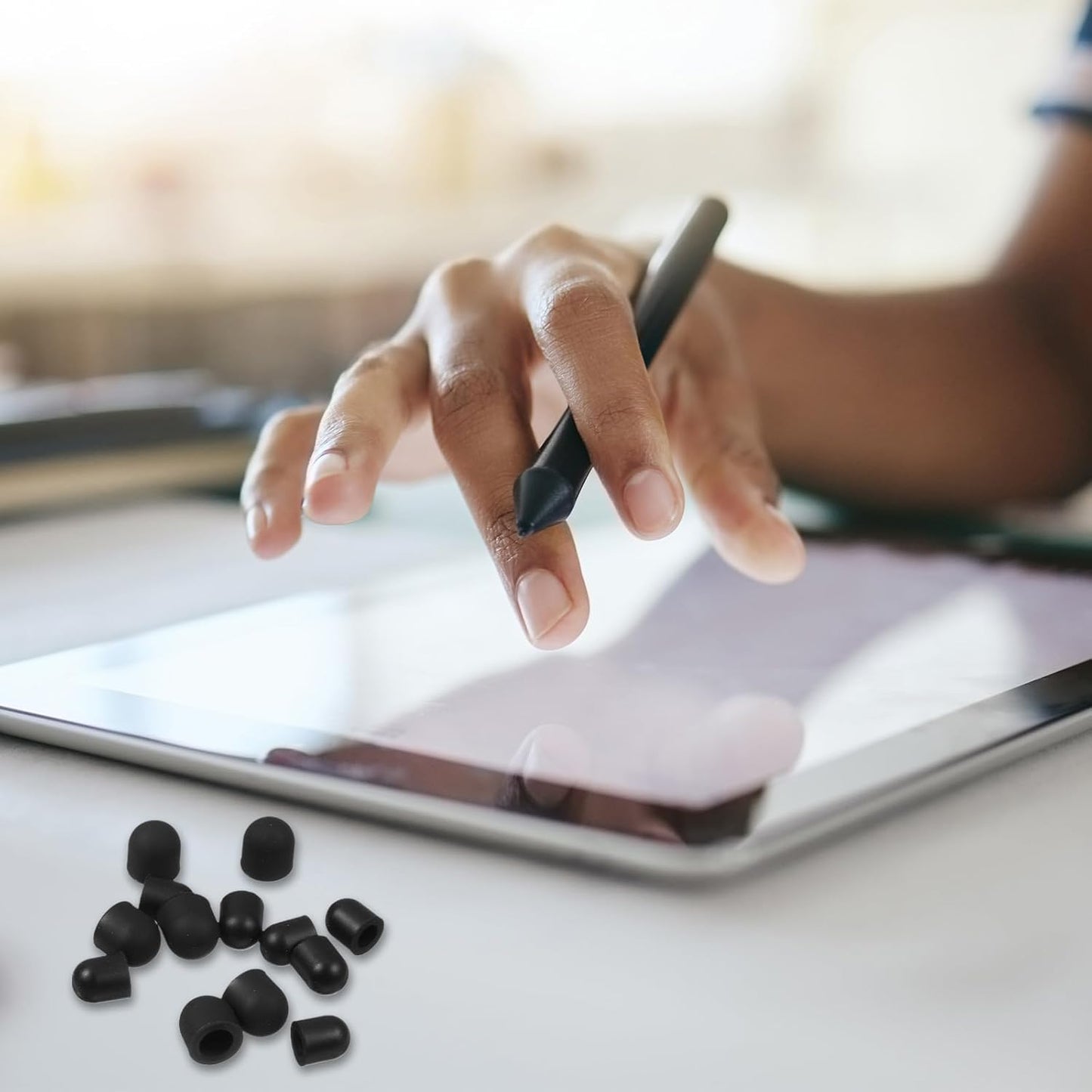 36Pcs Rubber Tips for Stylus Pens, 0.2'' & 0.28'' Universal Stylus Tips, Replacement Soft Nibs for Touch Screen Pen, High Sensitivity, No Scratches