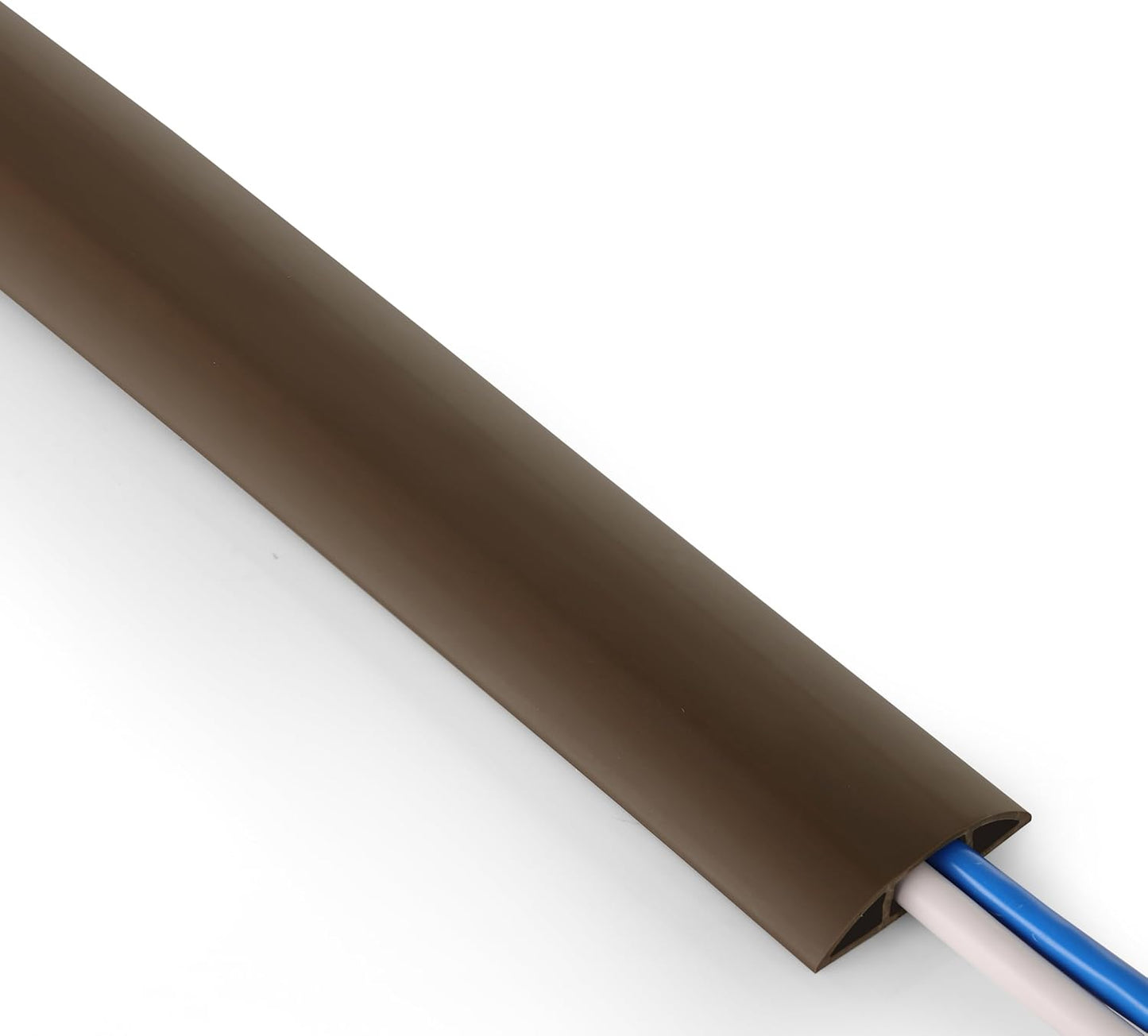 ZhiYo 5.6ft Cord Covers for Wires on Floor, Cord Hider Floor Hide Extension Cords, Soft PVC Cable Cover Cable Protector, Wire Cavity W0.62in H0.31in, Vintage Coffee