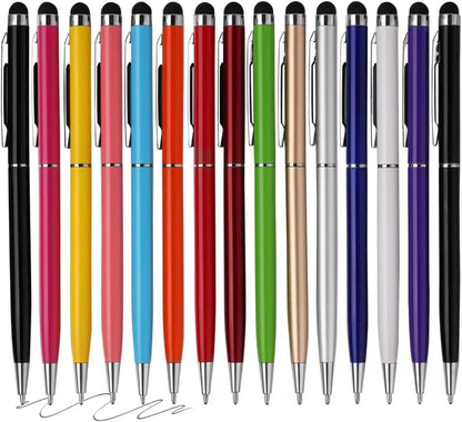 15 Pack Stylus Pens for Touch Screens Stylus Pen Compatible with Phone Tablets Kindle and Black Ink Ballpoint Pens-2 in 1 Stylists pens for Touch Screens