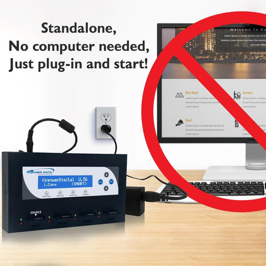 Vinpower SDMiniDup 1 to 3 Standalone SD/MicroSD Card Flash Memory Drive Duplicator Copier