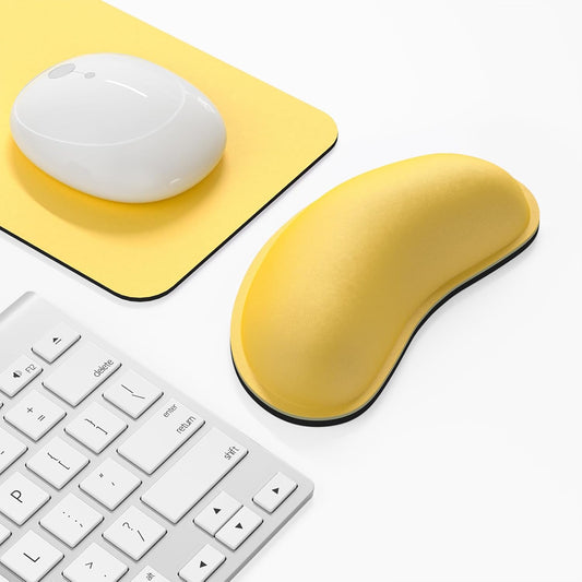 Dapesuom Mouse Wrist Rest, Ergonomic Memory Foam Mouse Wrist for Computer Desk Mats Support, Hand Rest Pad Cushion for Gaming, Office, Laptop, Men, Women, Pain Relief & Easy Typing, Apricot Yellow
