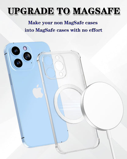 Metal Ring 10PCS,Ultra-Thin(0.4mm) for MagSafe Sticker,Magnetic Adapter,Phone Cases&Wireless Charger,Compatible with iPhone 16/15/14/13,Galaxy S24/S23/S22/Kindle (Silver 10PCS)