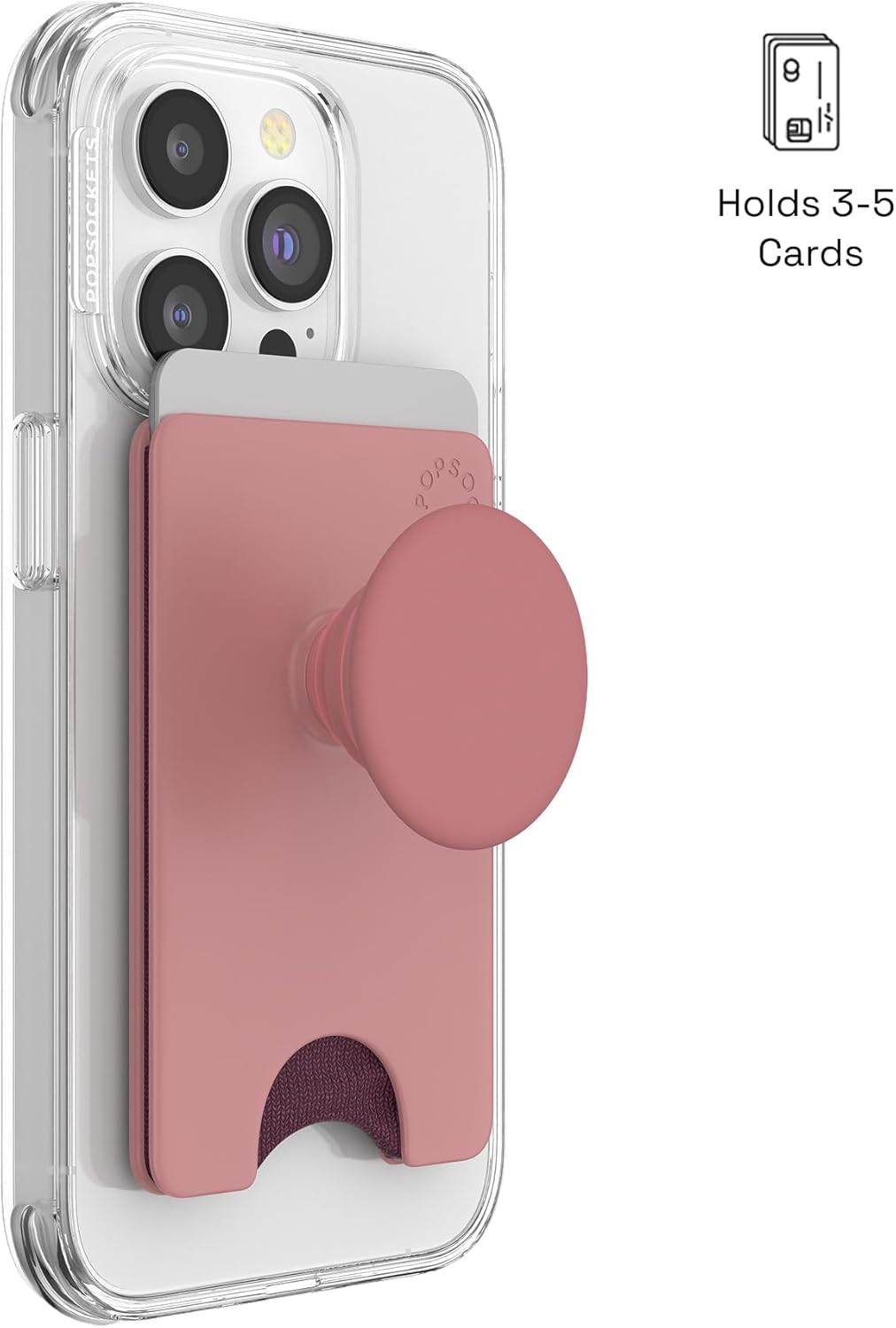 PopSockets Phone Wallet with Expanding Kickstand, Phone Card Holder - Clay