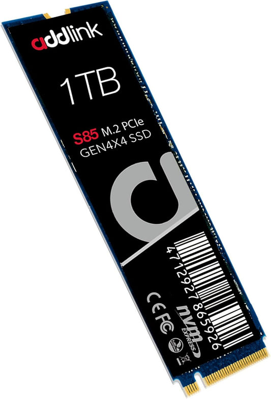 Addlink S85 1TB M.2 PCIe NVMe Gen4 Memory Expansion SSD, Speed Up to 6000 MB/s, Internal Solid State Drive with HMB Technology for Laptop, Gaming and Creators